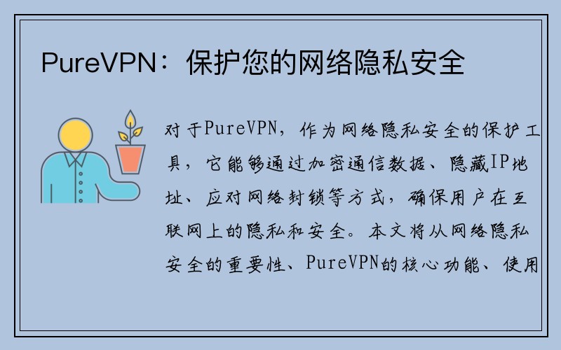 PureVPN：保护您的网络隐私安全